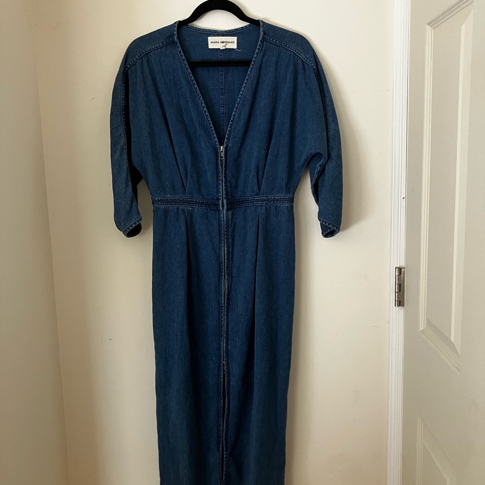 Mara Hoffman Denim Blue mid Sleeve Dress